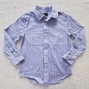 Crewcuts Blue & Pink Gingham Cotton Oxford Shirt EUC 6/7